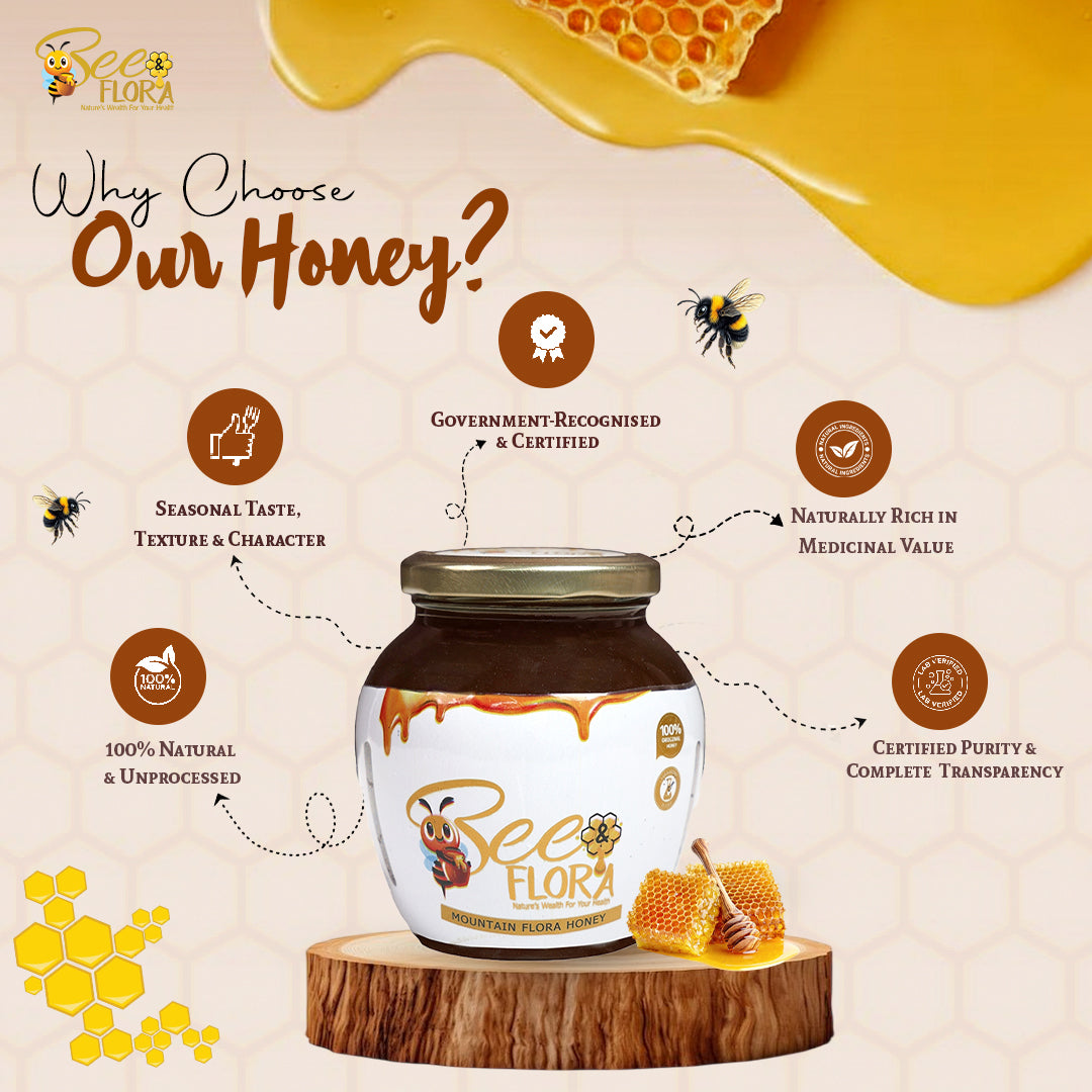 Mountain Flora Honey - Best Suited for Adults - Wild Giant Bee